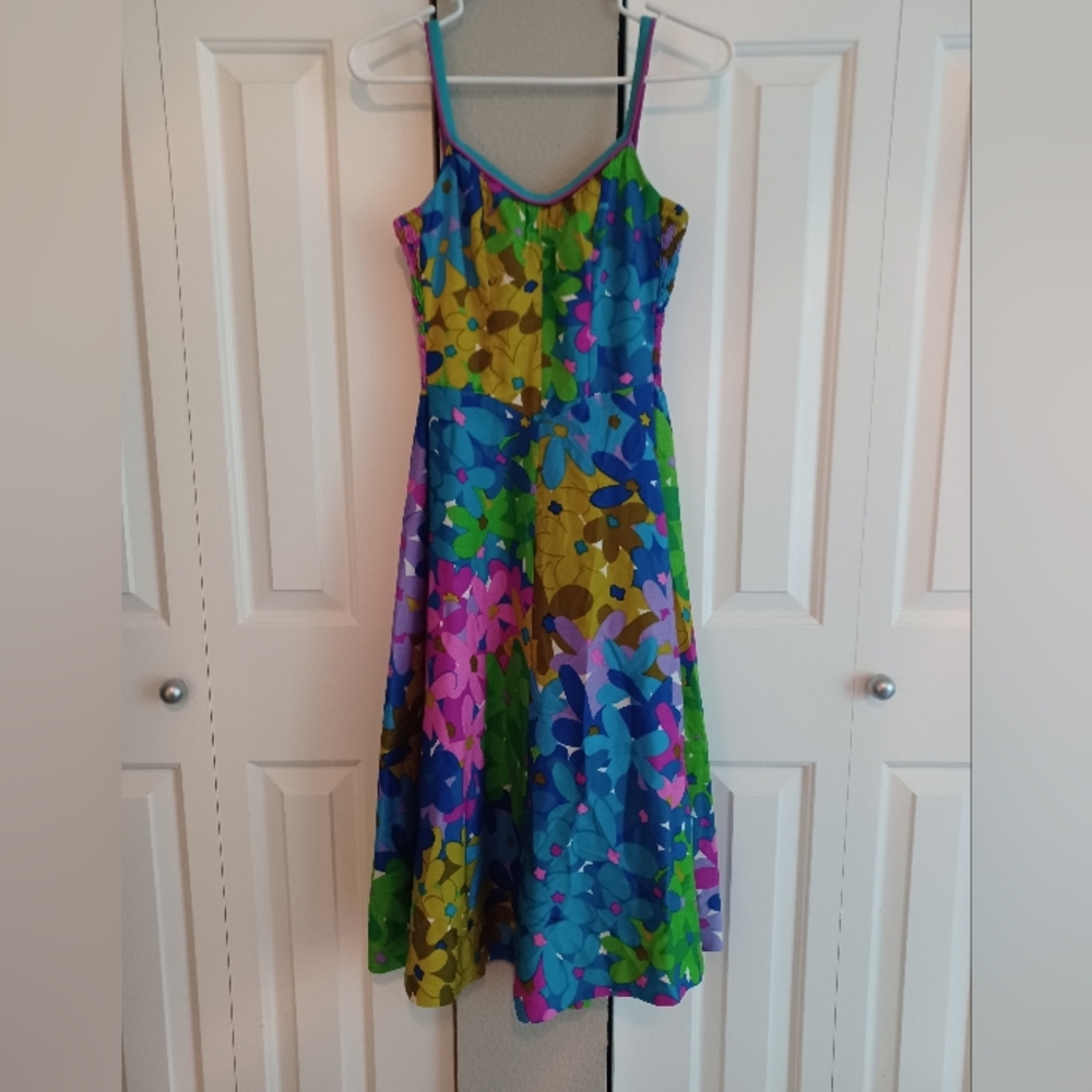 A True Handmade Vintage Gem! STUNNING Colors on this little Boho Summer Dress!!
